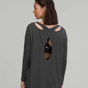 Lululemon Back Into It Long Sleeve Shirt Heathered Black size (8)